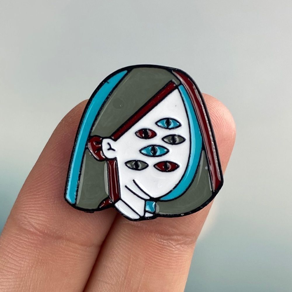 Multi EYES Girl Enamel Pin/ Brooch Lapel